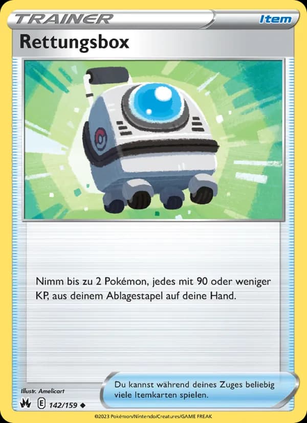 Rettungsbox card in German