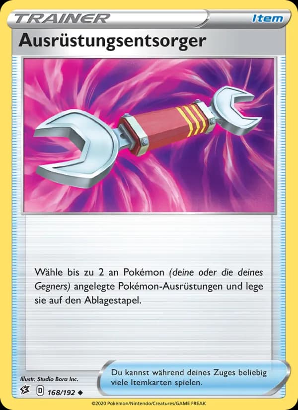 Ausrüstungsentsorger card in German