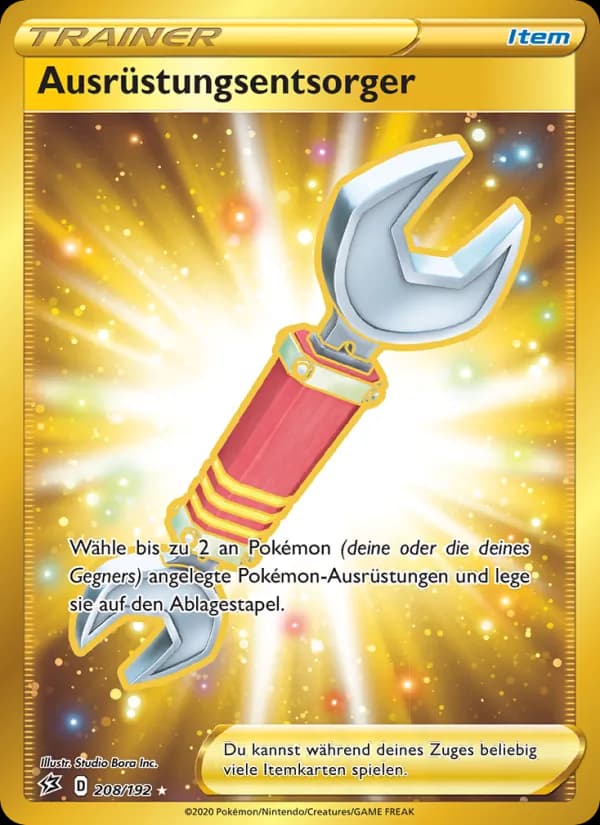 Ausrüstungsentsorger card in German