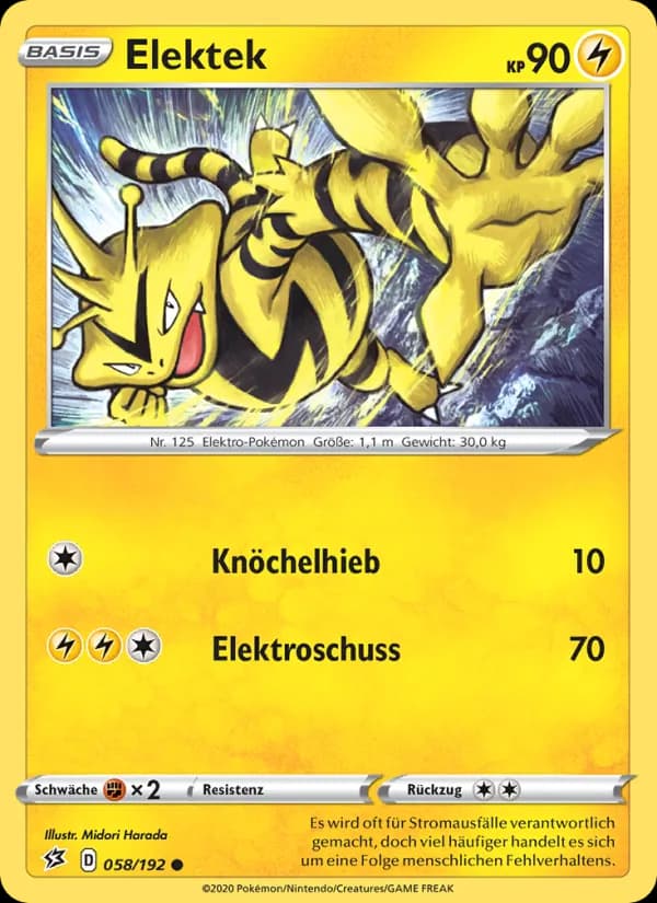 Elektek card in German