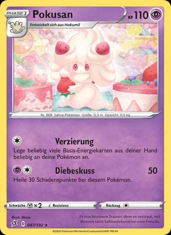Pokusan card in German