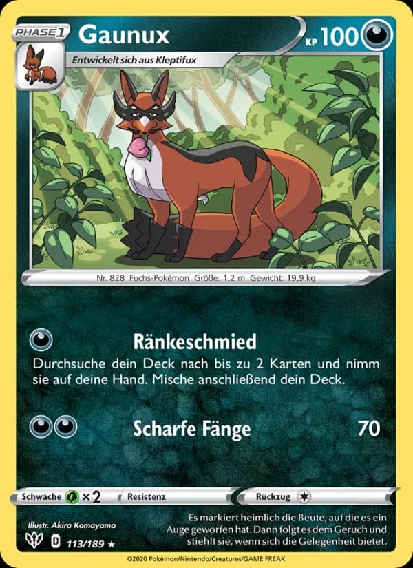 Gaunux card in German