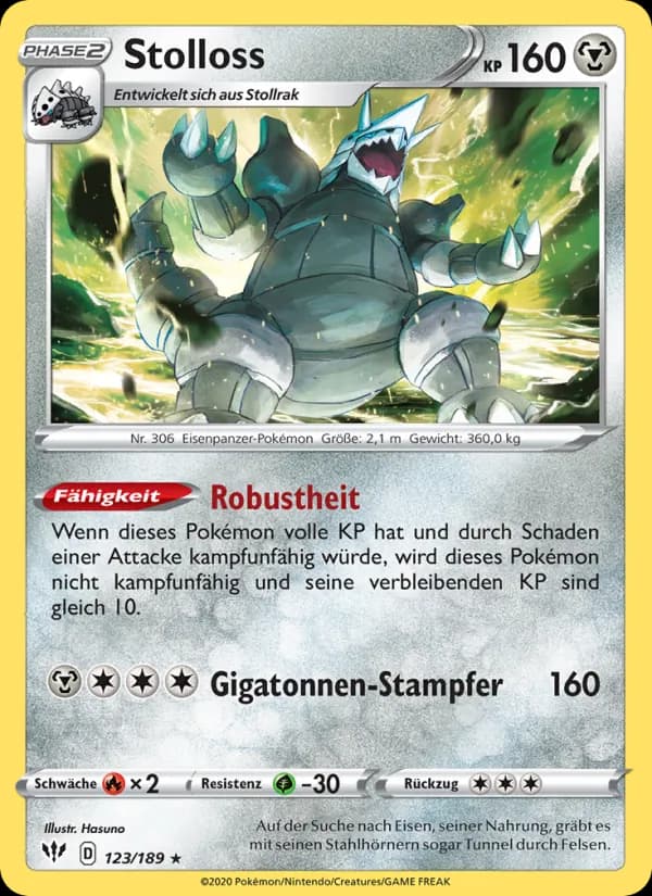 Stolloss card in German