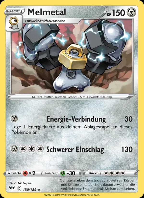 Melmetal card in German