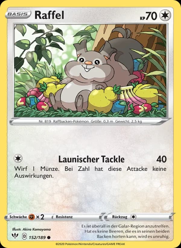 Raffel card in German