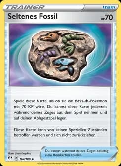 Seltenes Fossil card in German