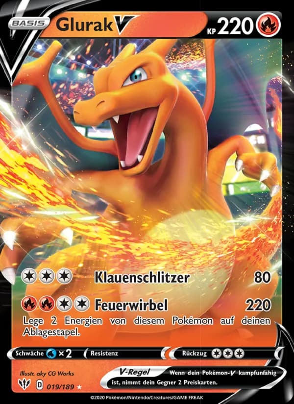 Glurak V card in German