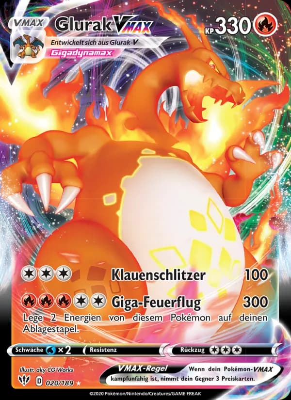 Glurak VMAX card in German