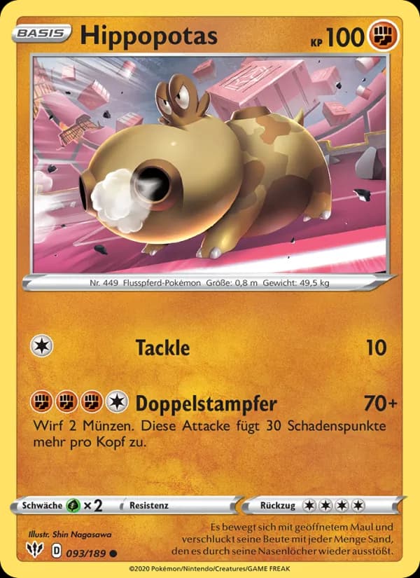 Hippopotas card in German