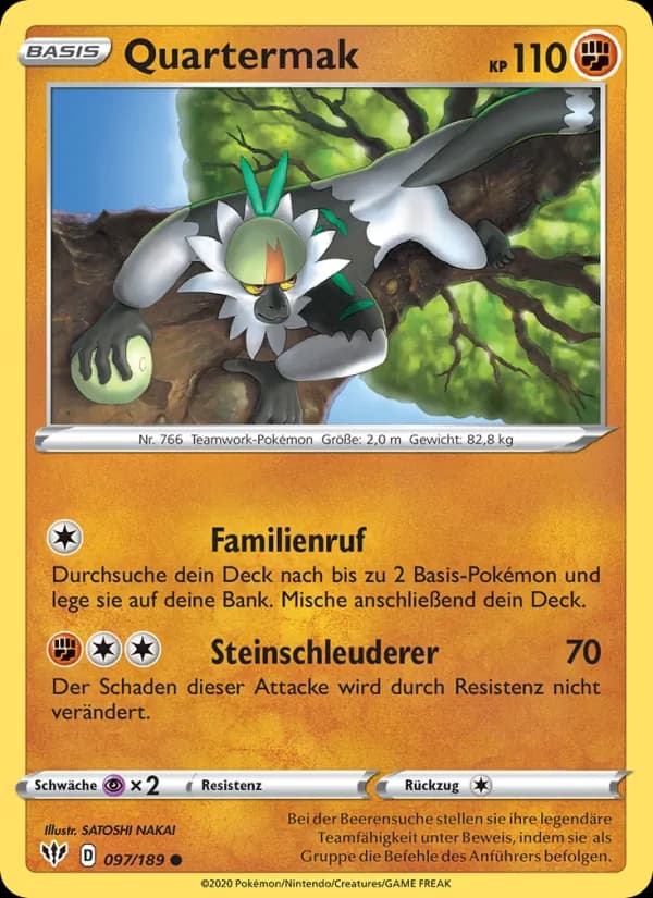Quartermak card in German