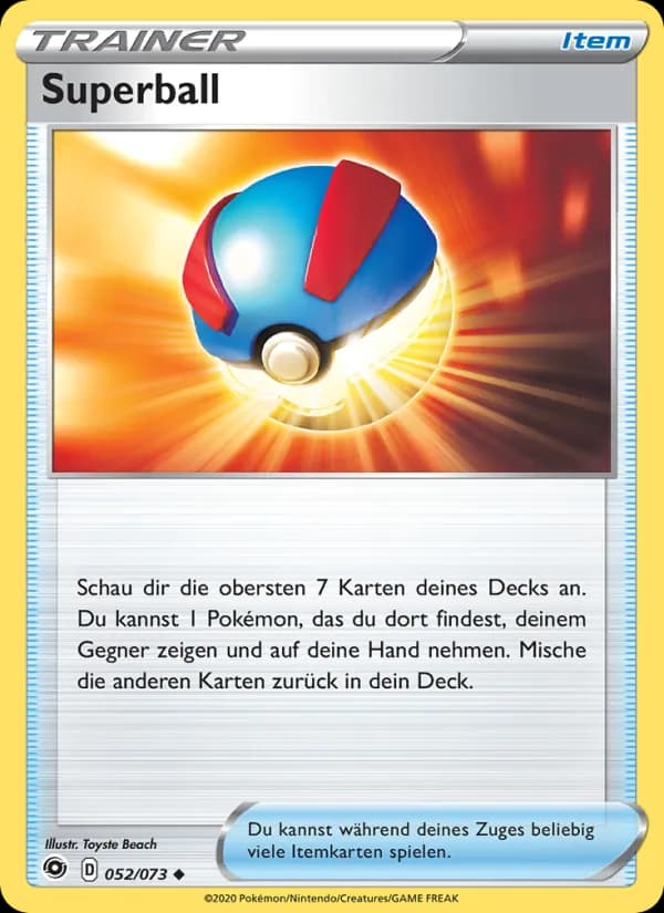 Superball card in German
