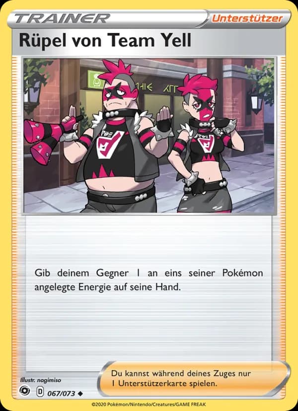 Rüpel von Team Yell card in German