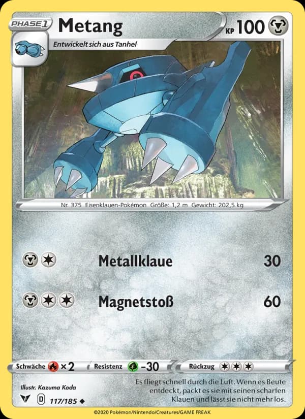 Metang card in German