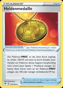 Heldenmedaille card in German