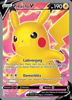 Pikachu V card in German