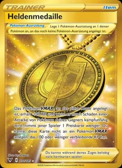 Heldenmedaille card in German