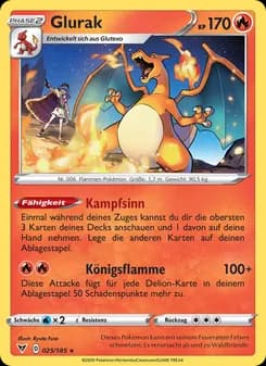 Glurak card in German