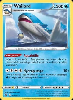 Wailord card in German