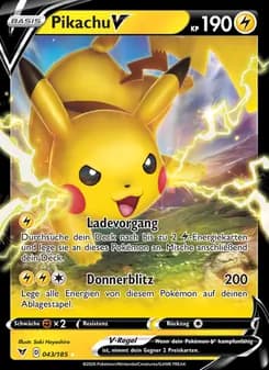 Pikachu V card in German
