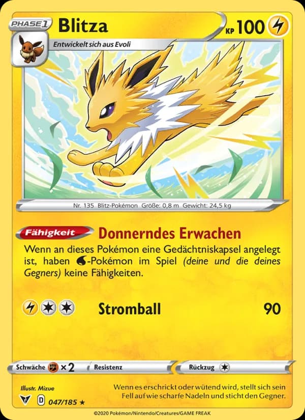 Blitza card in German