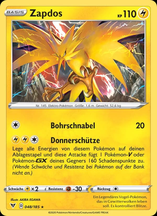 Zapdos card in German