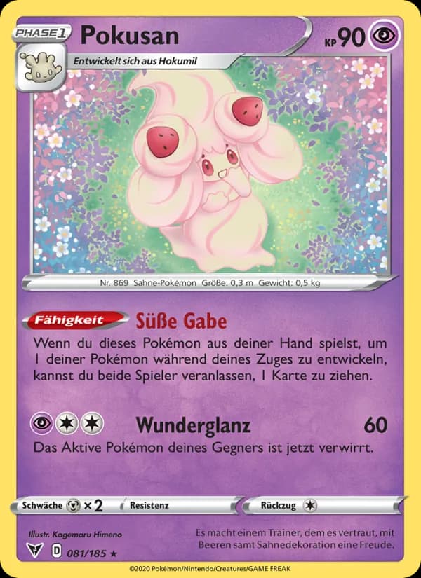 Pokusan card in German