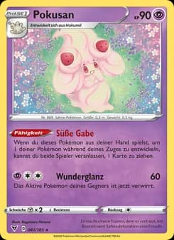 Pokusan card in German