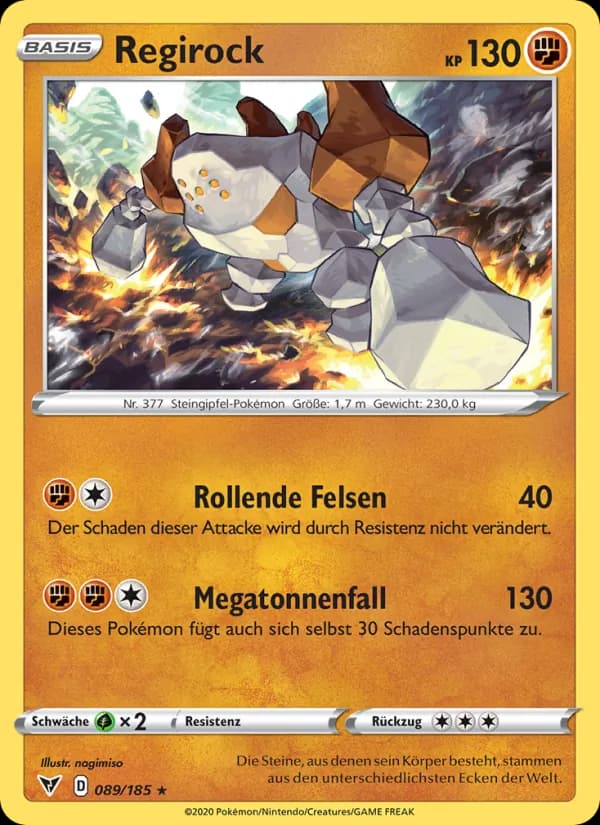 Regirock card in German