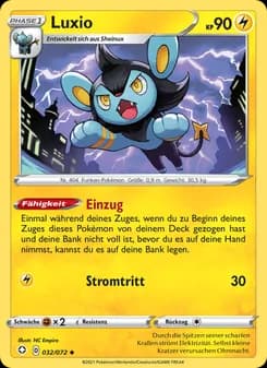 Luxio card in German