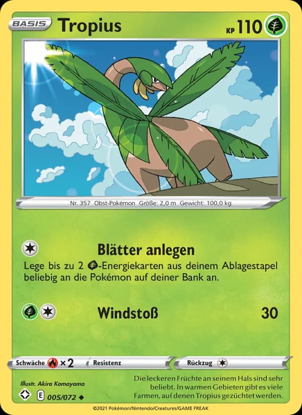 Tropius card in German