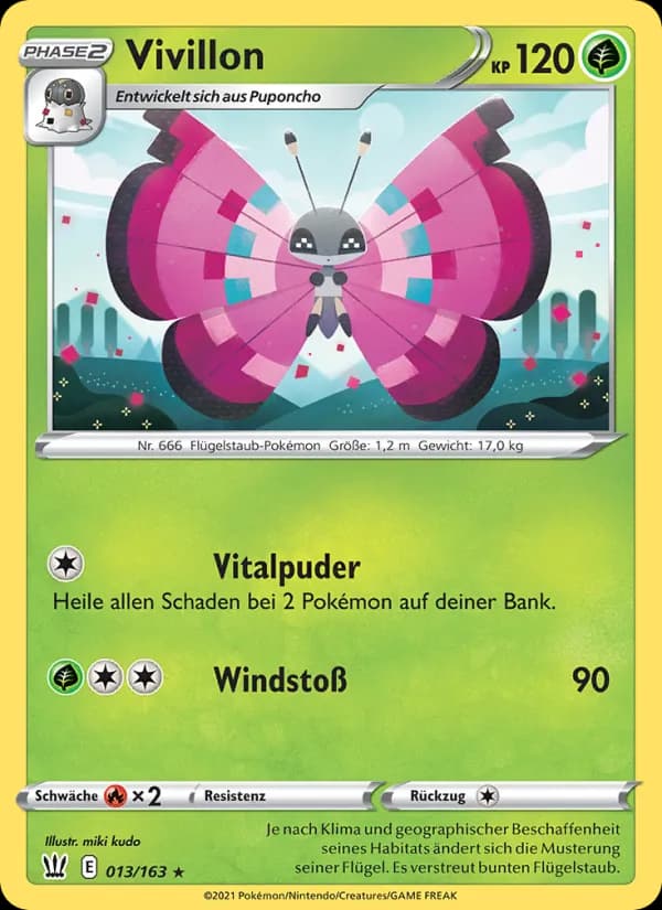 Vivillon card in German