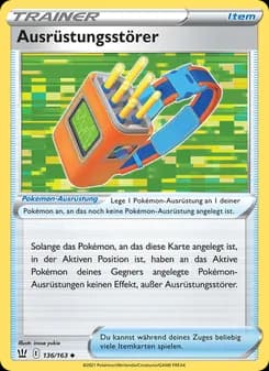 Ausrüstungsstörer card in German