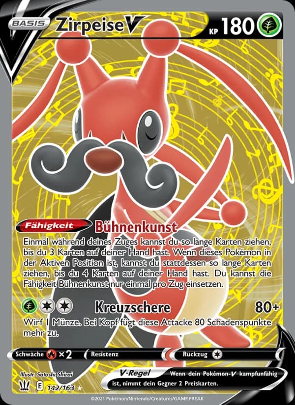 Zirpeise V card in German