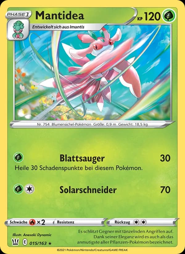 Mantidea card in German