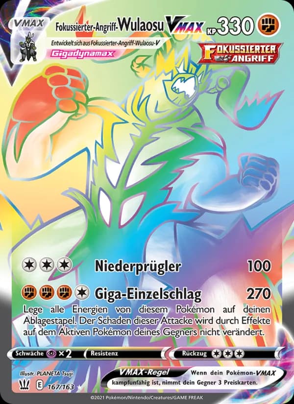 Fokussierter-Angriff-Wulaosu VMAX card in German