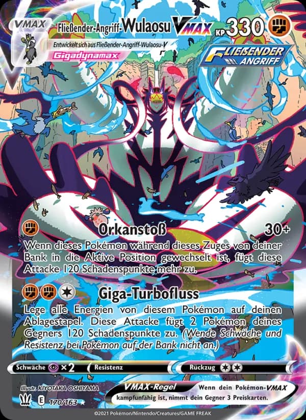 Fließender-Angriff-Wulaosu VMAX card in German