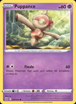 Puppance card in German