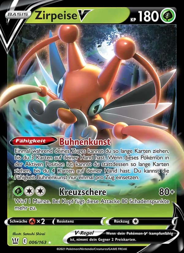 Zirpeise V card in German