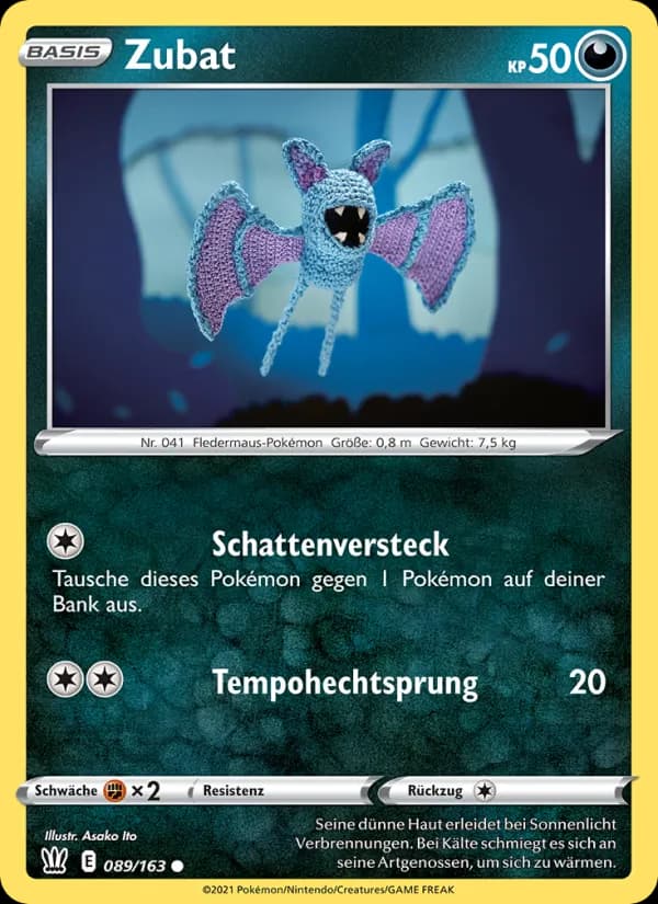 Zubat card in German