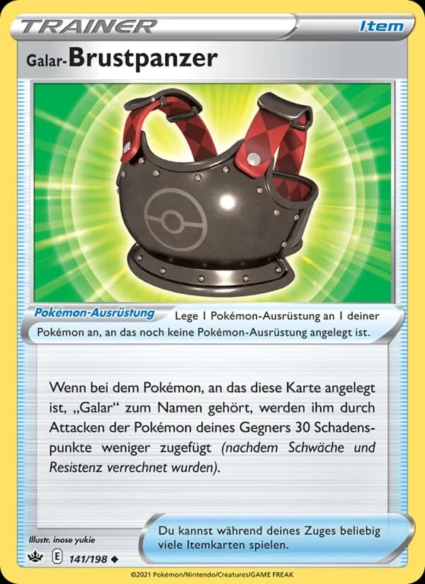 Galar-Brustpanzer card in German