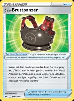 Galar-Brustpanzer card in German