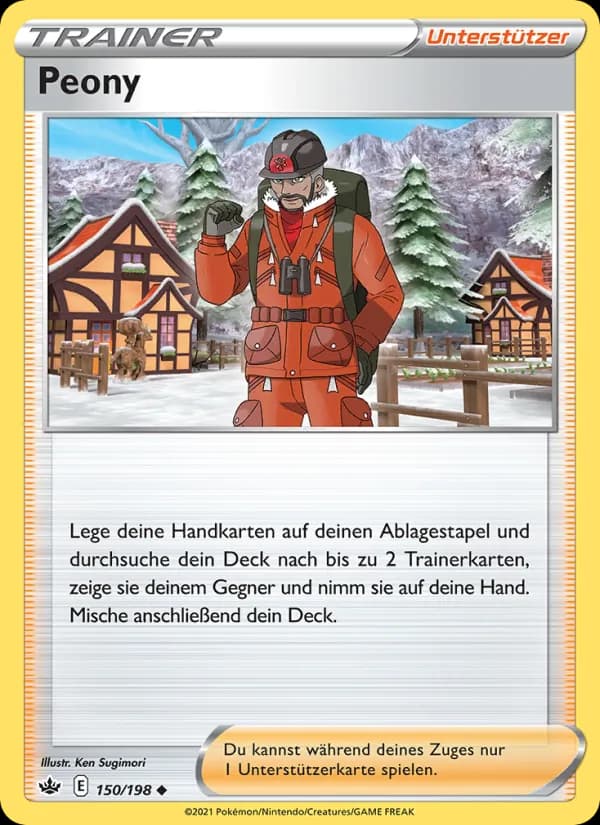Peony card in German