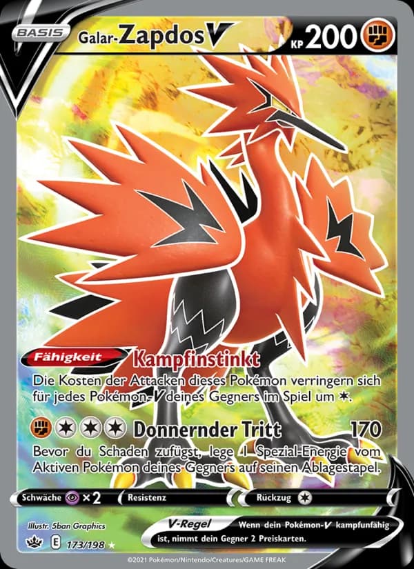 Galar-Zapdos V card in German