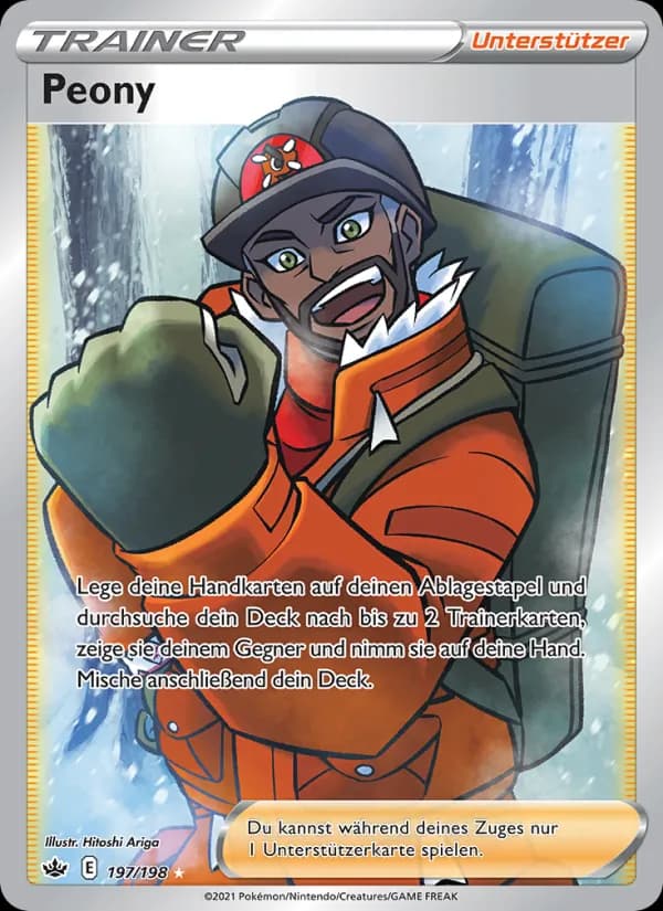 Peony card in German