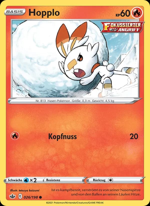 Hopplo card in German
