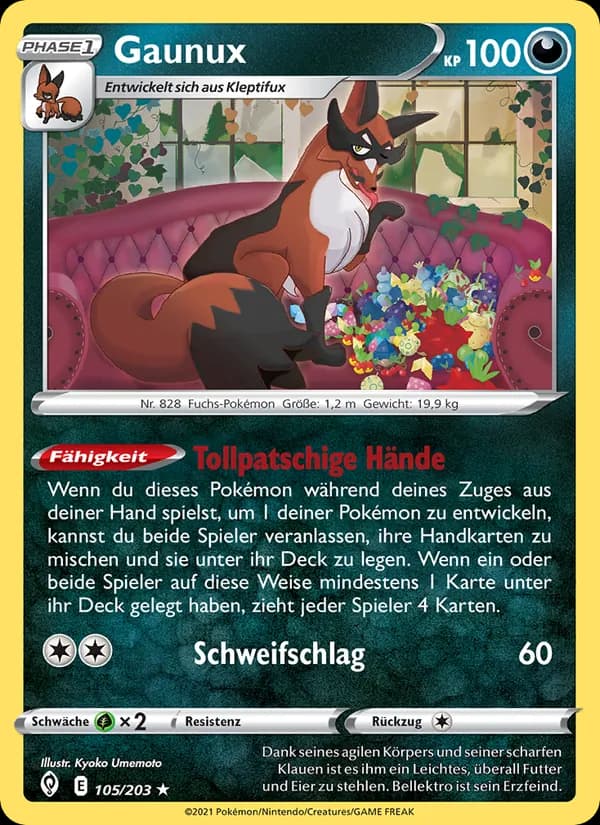 Gaunux card in German