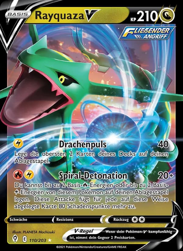 Rayquaza V card in German