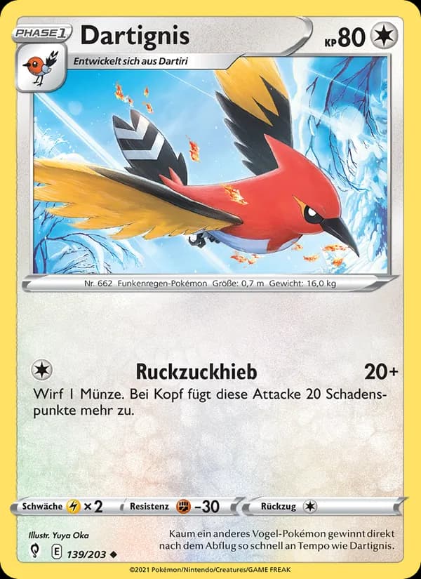Dartignis card in German