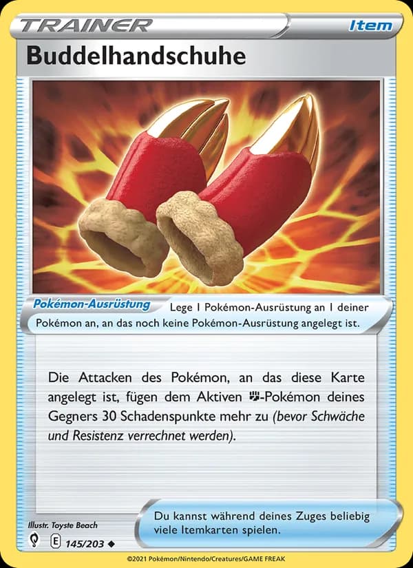 Buddelhandschuhe card in German