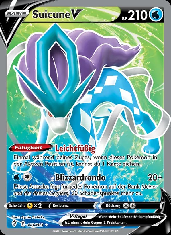 Suicune V card in German